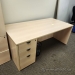 Blonde Office Straight Desk w/ 3 Drawer Storage 71 x 36